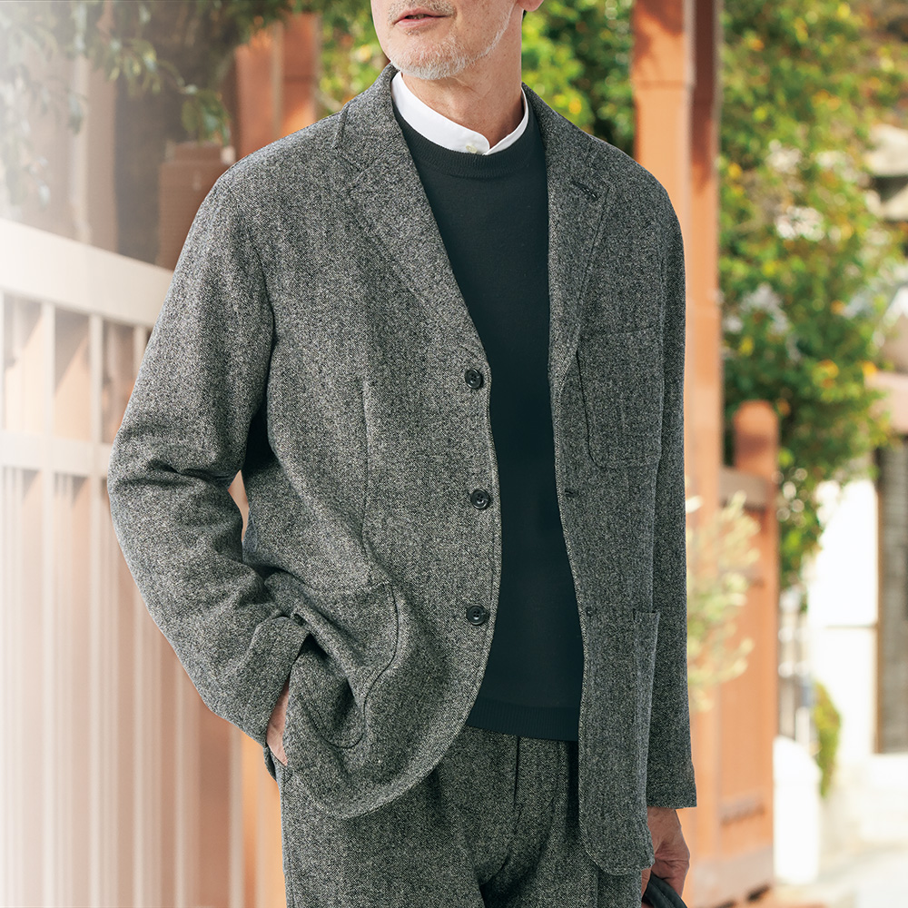 ウール混ツイードリラックスジャケット