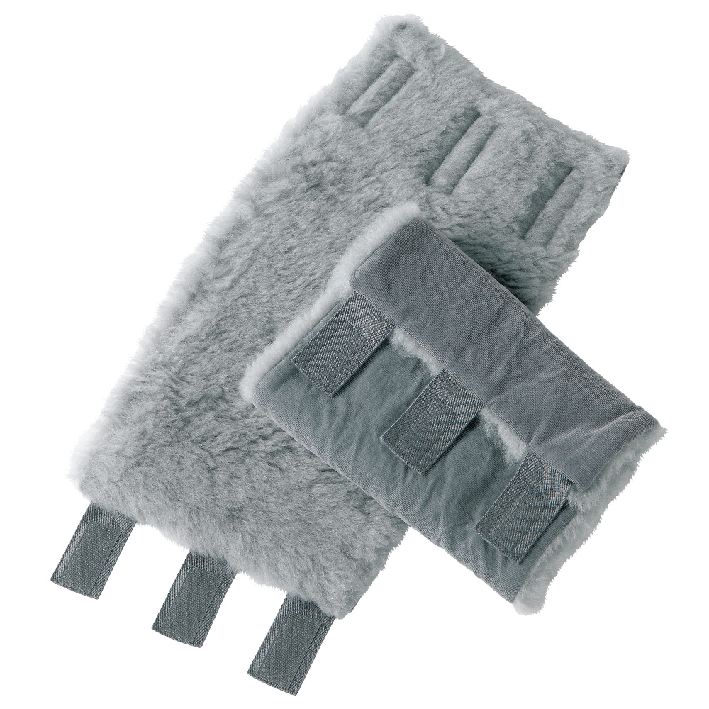 グレー羊毛のレッグウォーマー