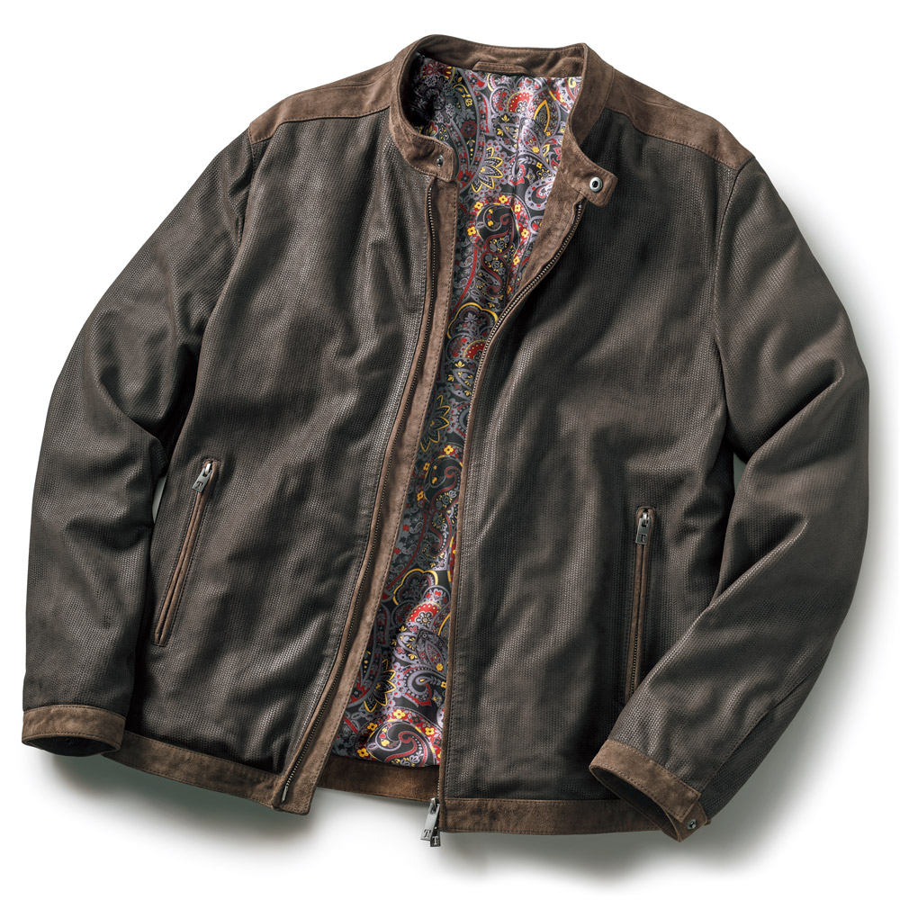 型押しゴートスウェード･中わたジャケット