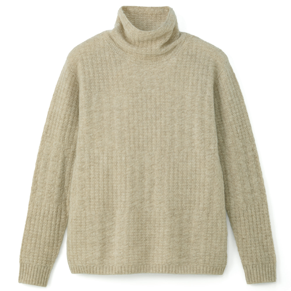 カシミヤ柄編みプルオーバー