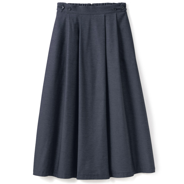 コットン混タックスカート