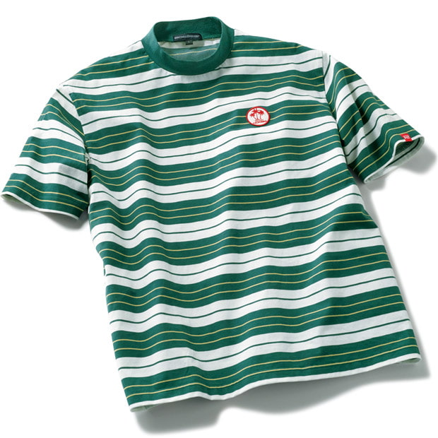 ボーダーモックネックTシャツ