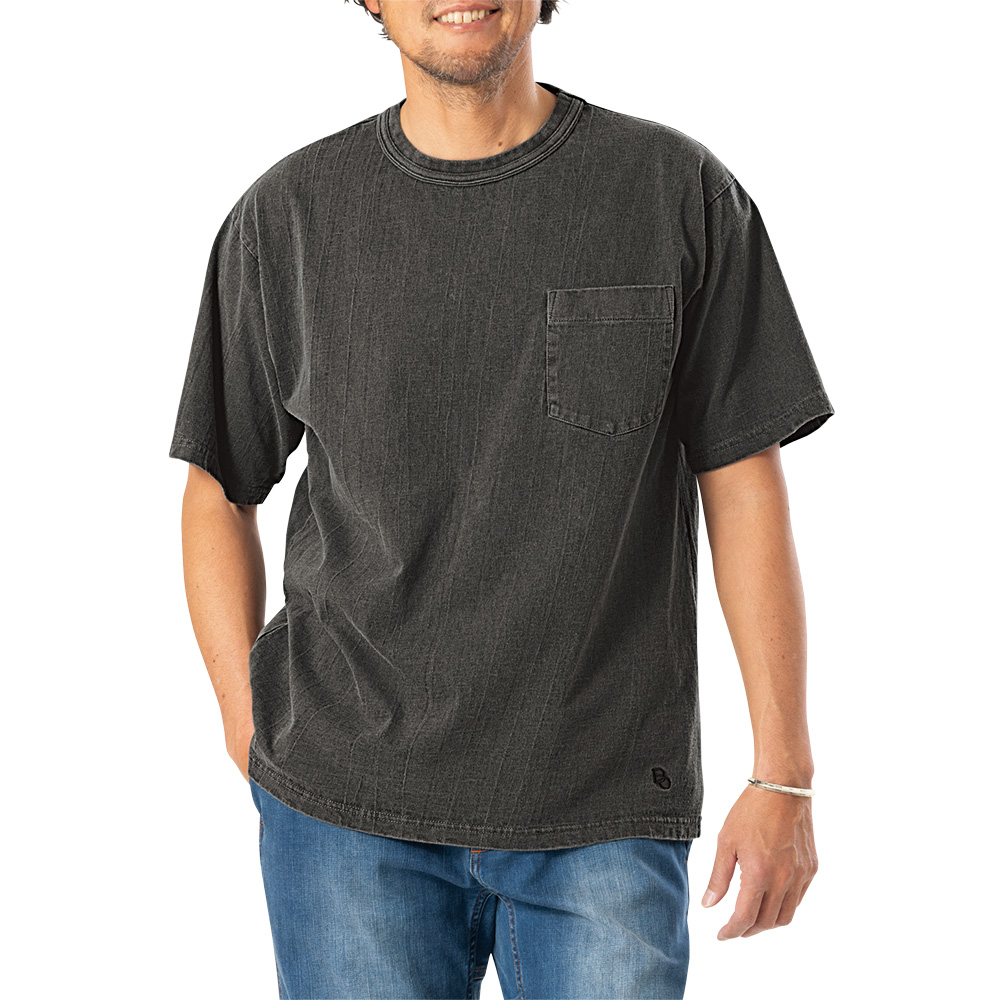 ピグメントダイ･タフネック半袖Tシャツ