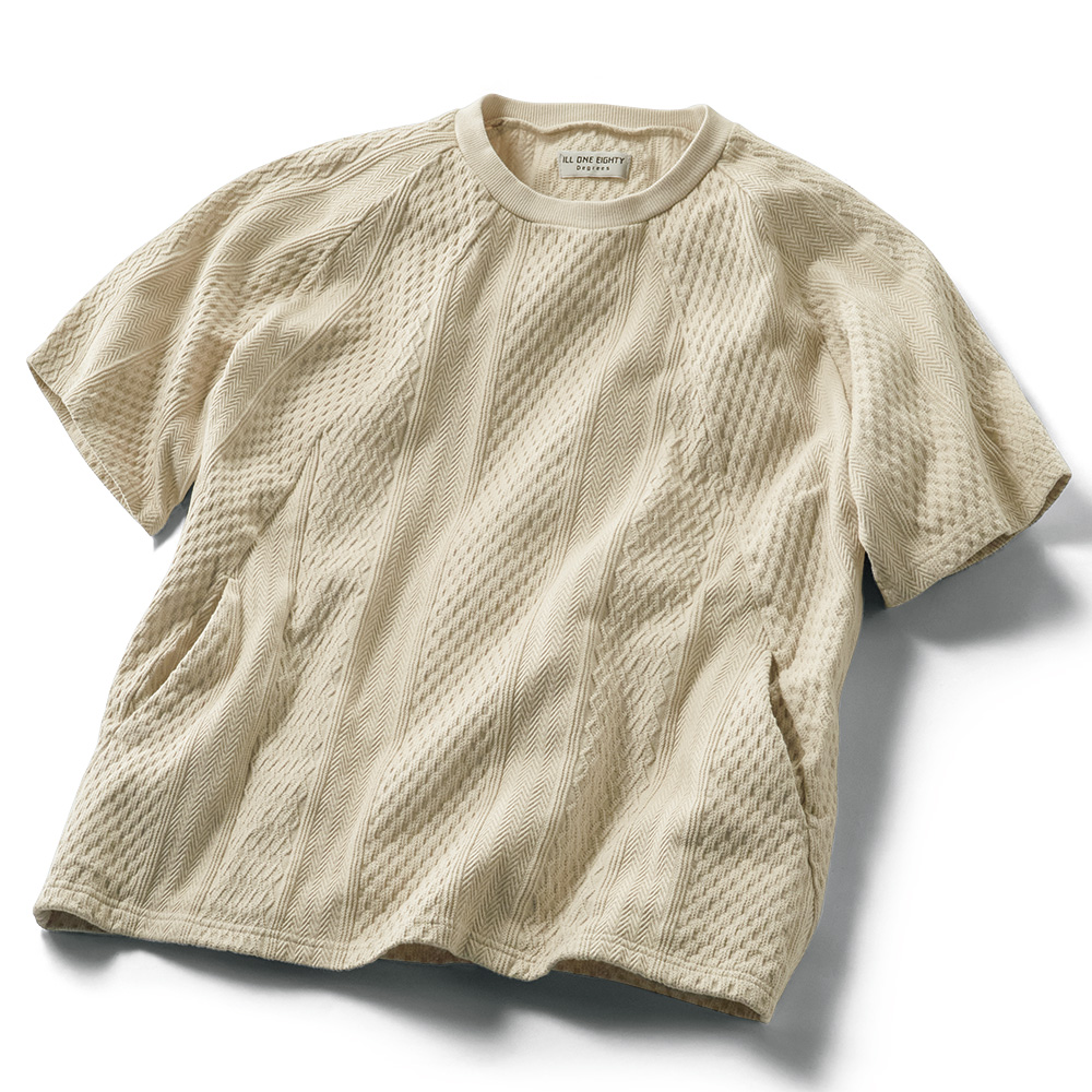 ニット風ジャカードTシャツ