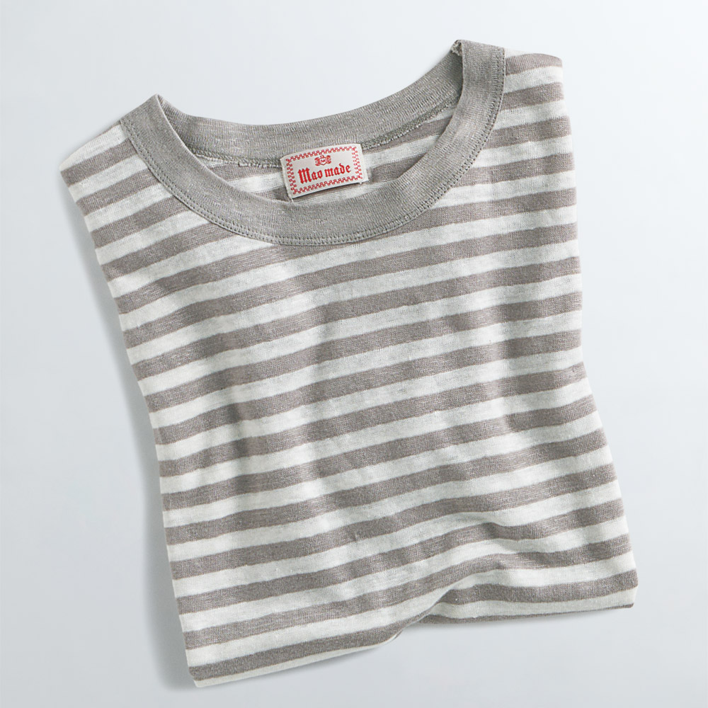 ベルギーリネンボーダー半袖Tシャツ