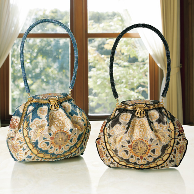 手描き京友禅のビーズバッグ