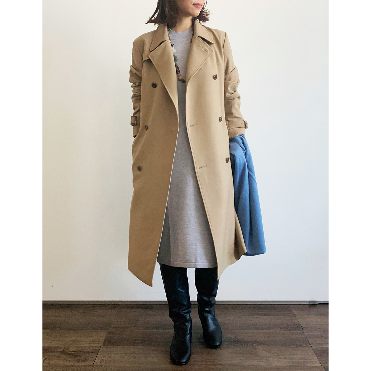 エプリュ ウール混素材のトレンチコート ライトアップオンラインストア