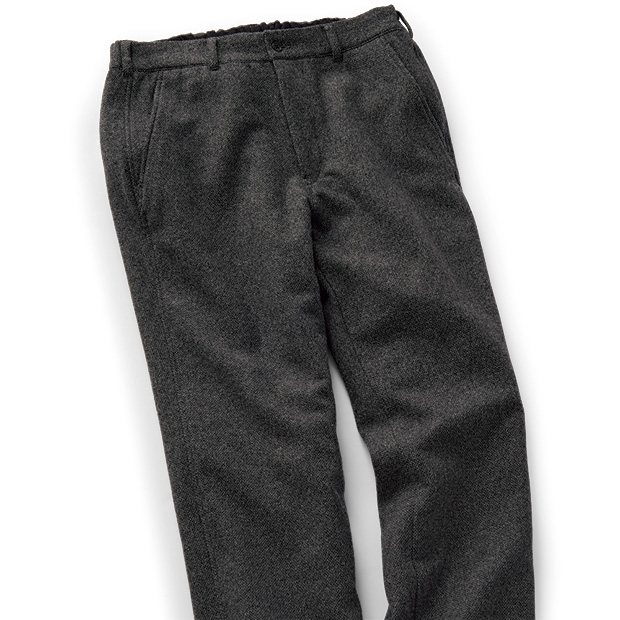 ウール混ツイード調パンツ