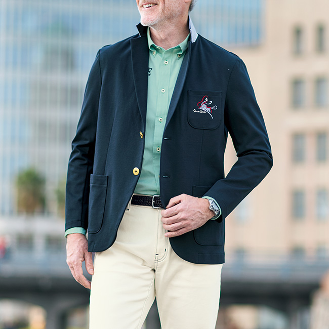 刺しゅう入り長袖ボタンダウンシャツ