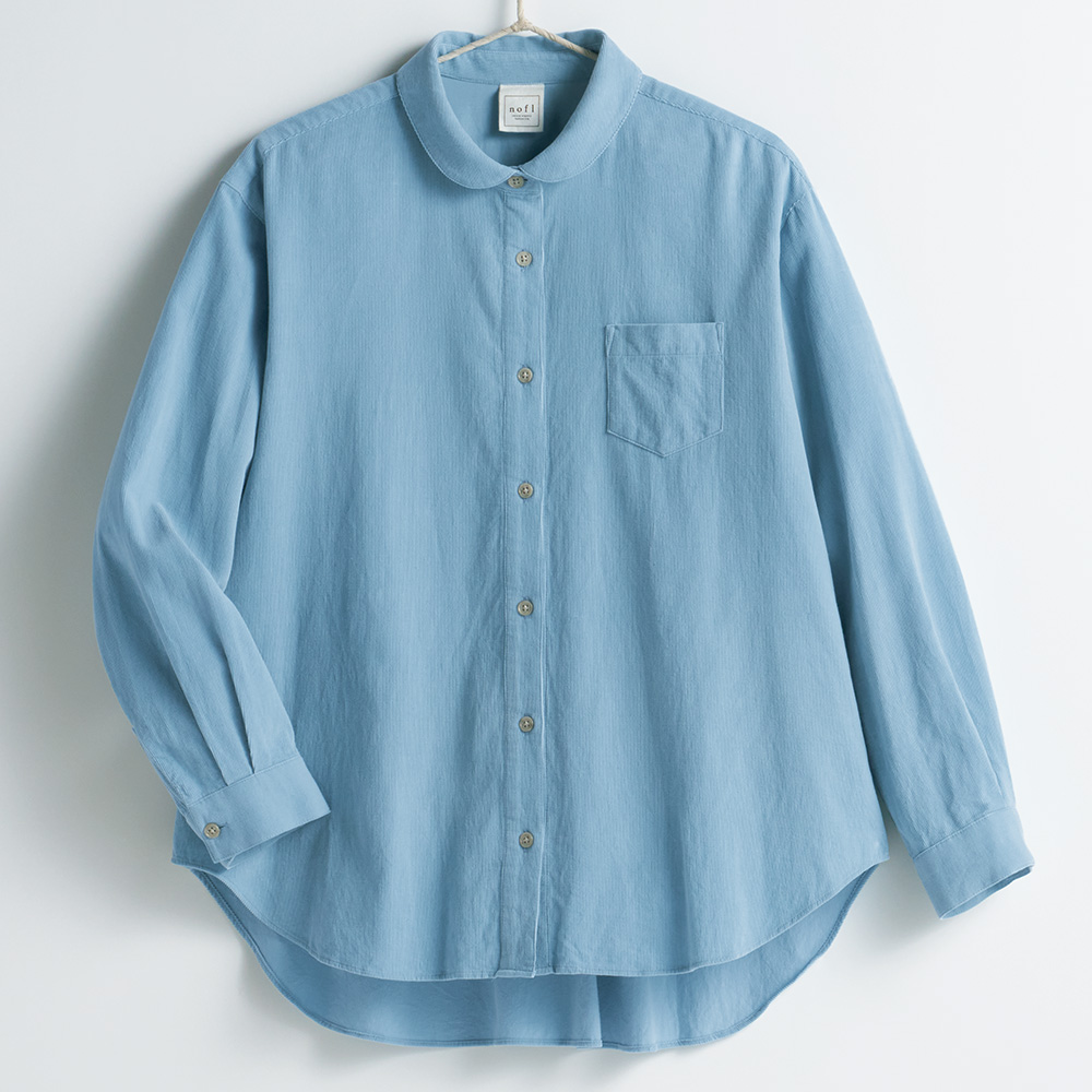 ラウンドカラーコーデュロイシャツ