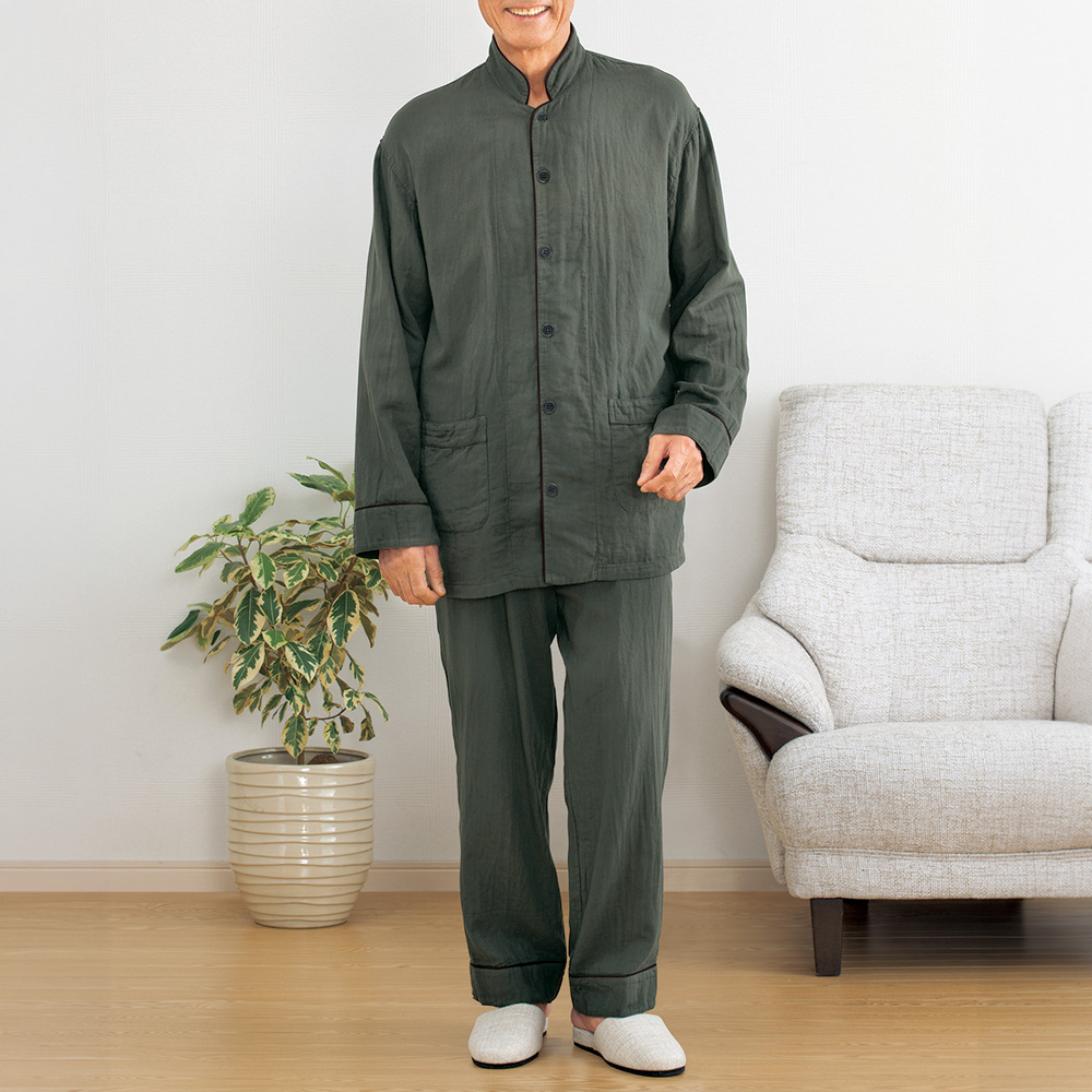 染めにこだわった2重ガーゼパジャマ男女兼用