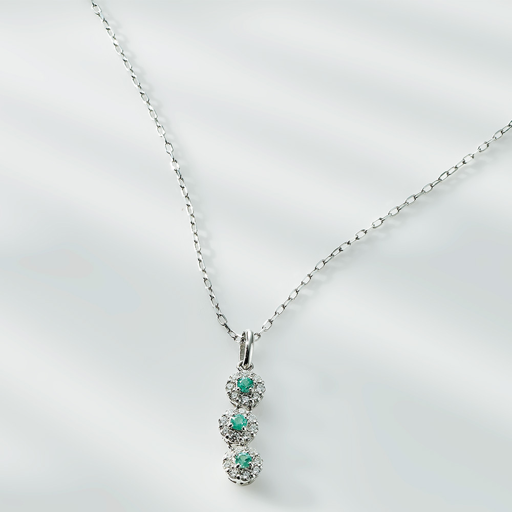 PT ダイヤ&times;パライバトルマリン ペンダント