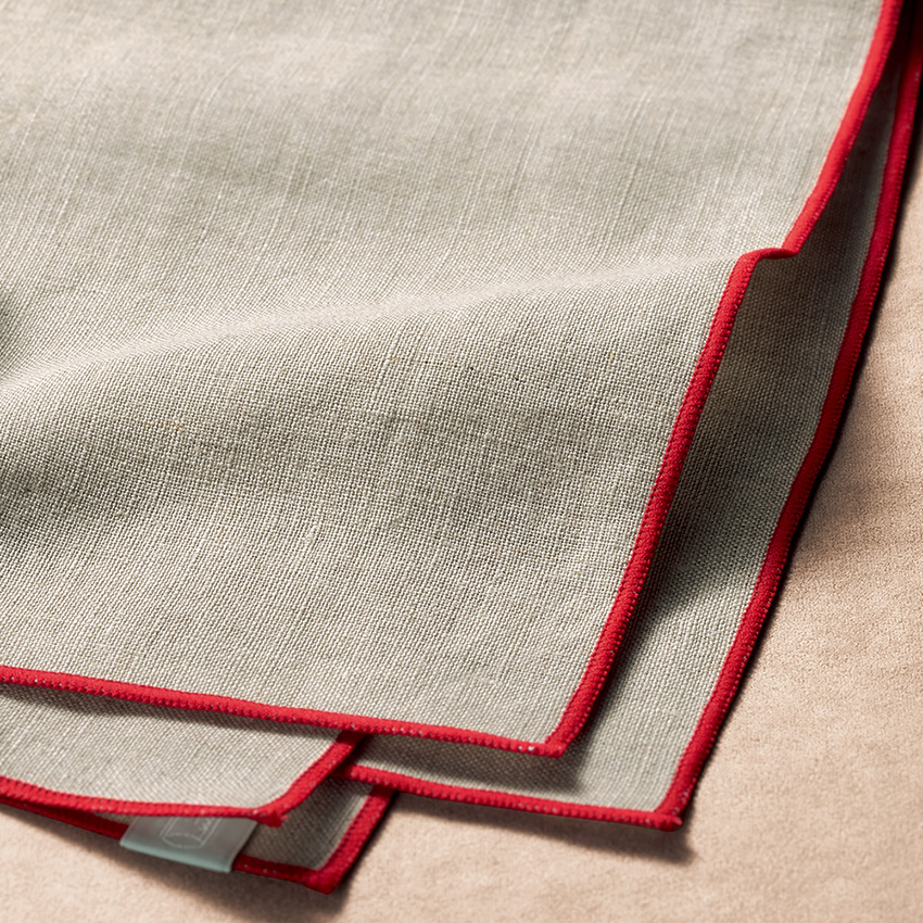 リネンハンカチ／ギフトボックス付き4色セット