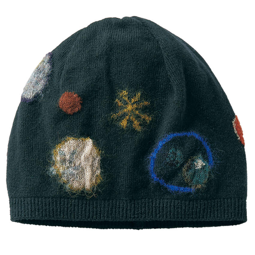 インターシャニット帽子