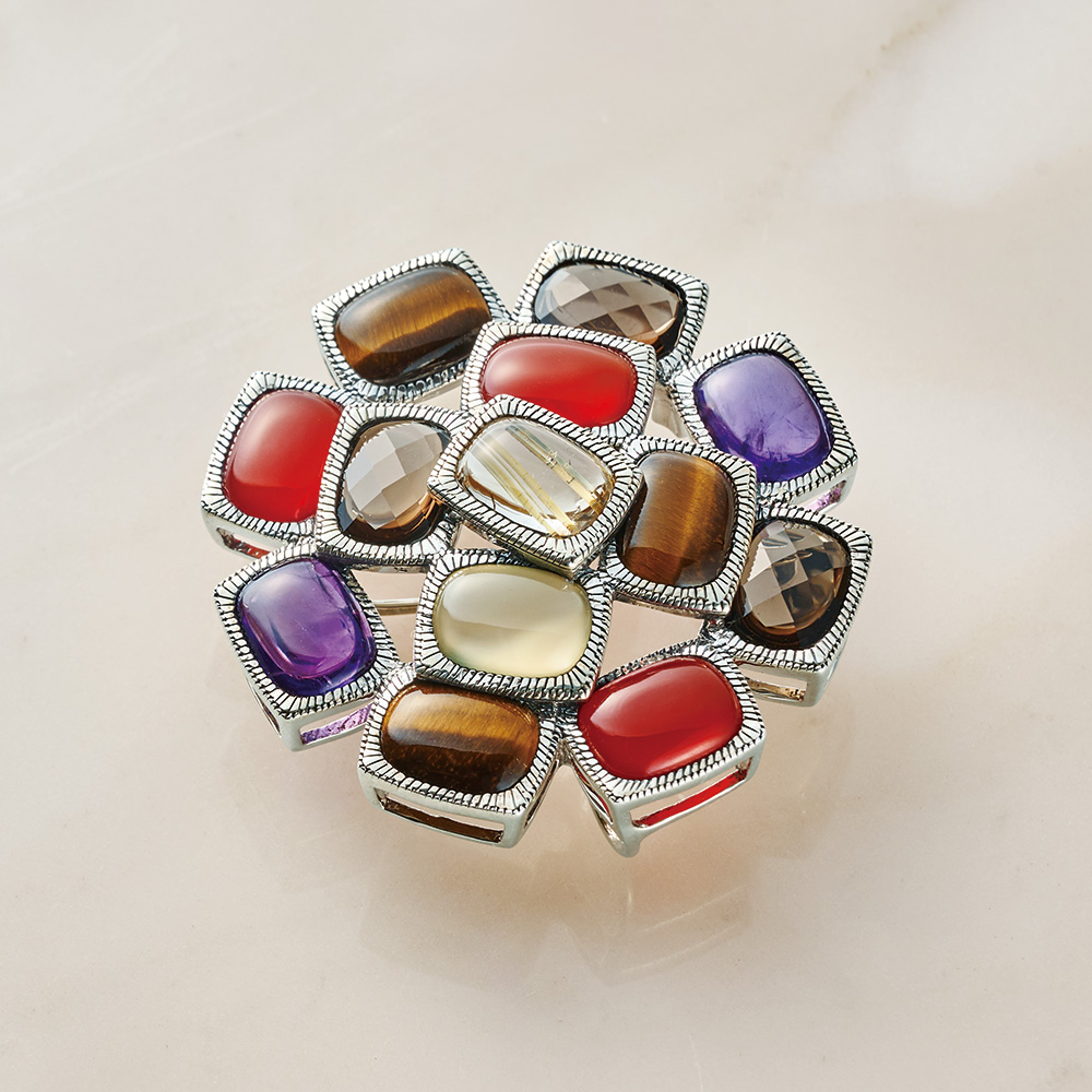 カラーストーンブローチ／ペンダントヘッド兼用