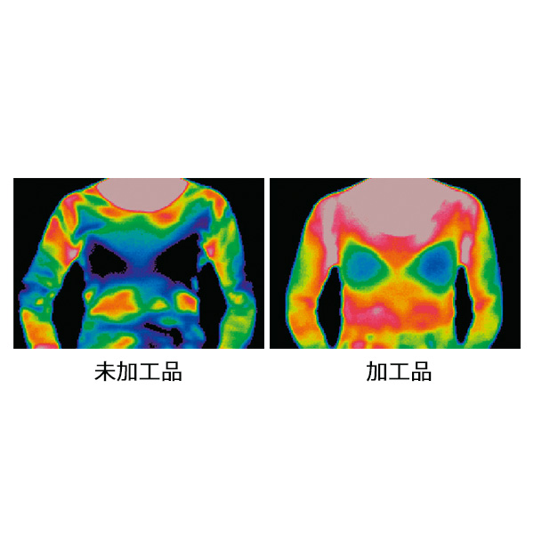 発熱加工コットンのロングパンツ／綿100％（2枚組）