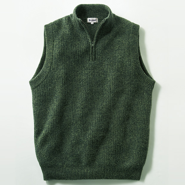 ベビーアルパカ混ハーフジップベスト