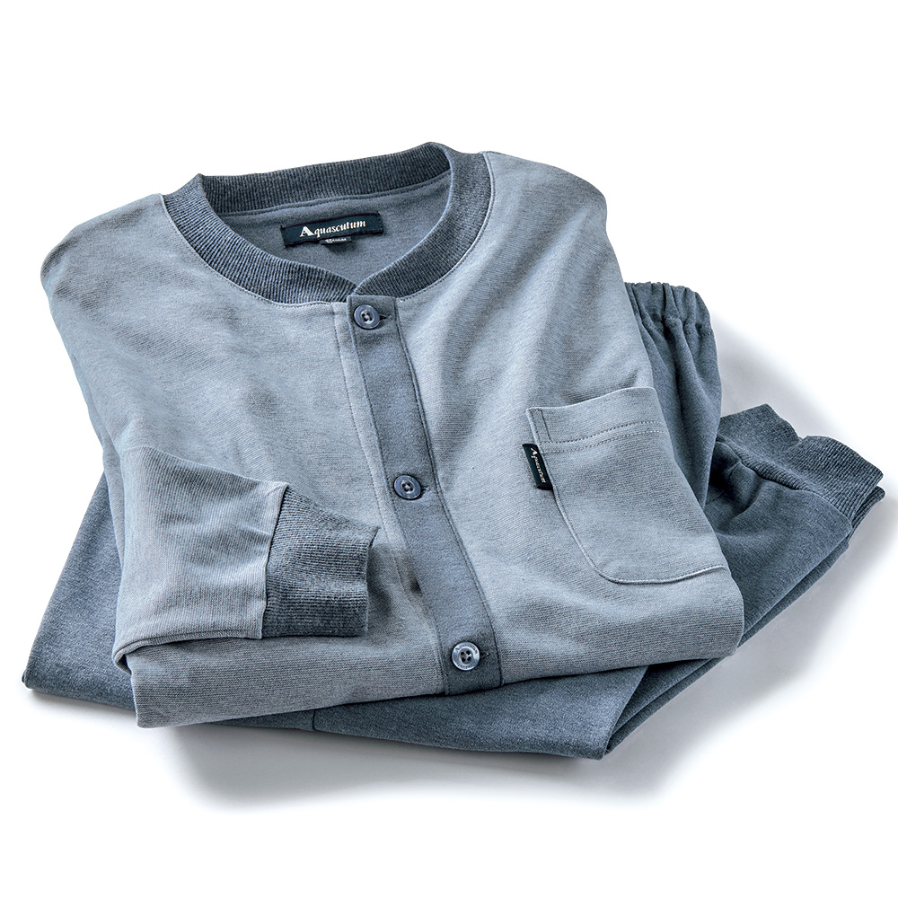 ピーチ起毛・細ボーダー柄パジャマ