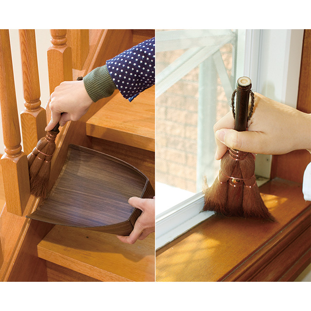 〈海南サンベルム〉和歌山製ちょこっとお掃除セット（棕櫚ほうき3本＋ちりとり）