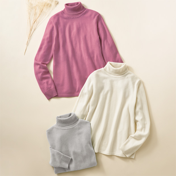 カシミヤタートルネックプルオーバー