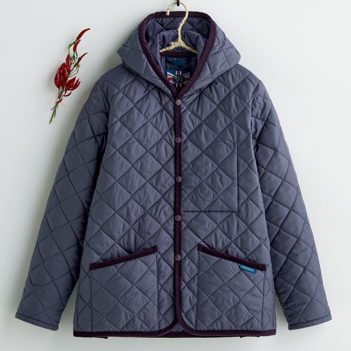 LAVENHAM すごく ラベンハム キルティングコート 40 パープル 紫 