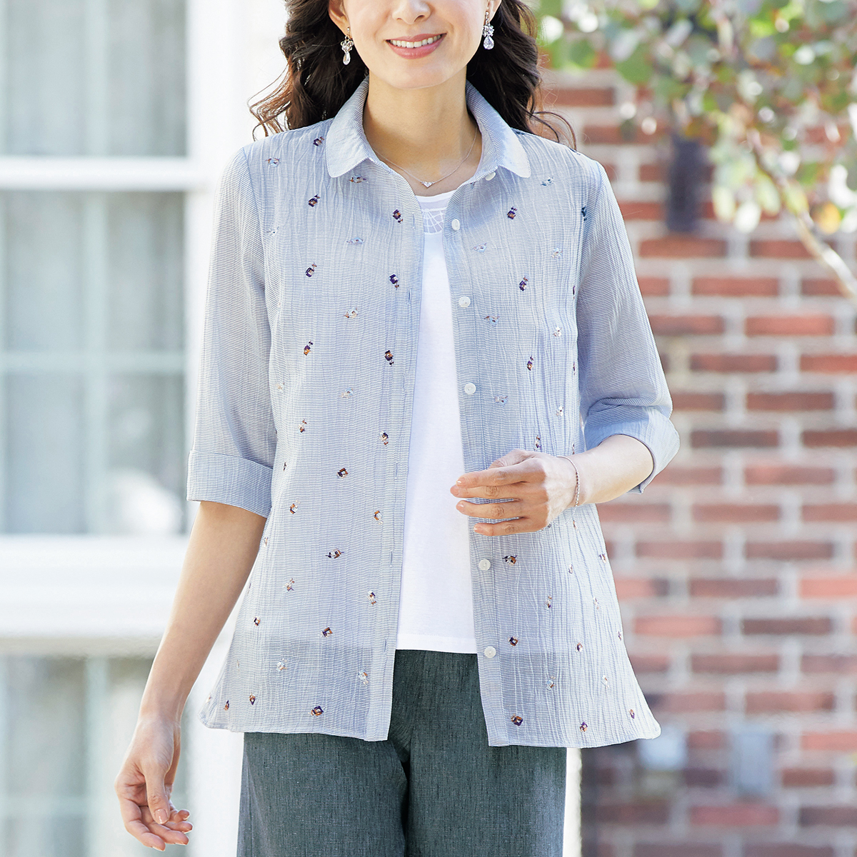 ブティックセリザワ バラ刺しゅうが可愛いブラウス ライトアップオンラインストア