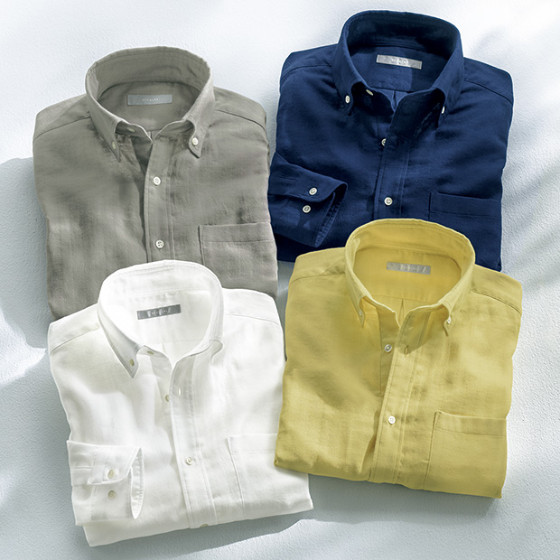 和ざらしダブルガーゼ長袖シャツ