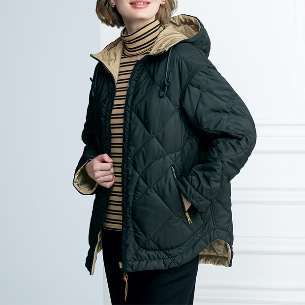 リバーシブル･中わたコート