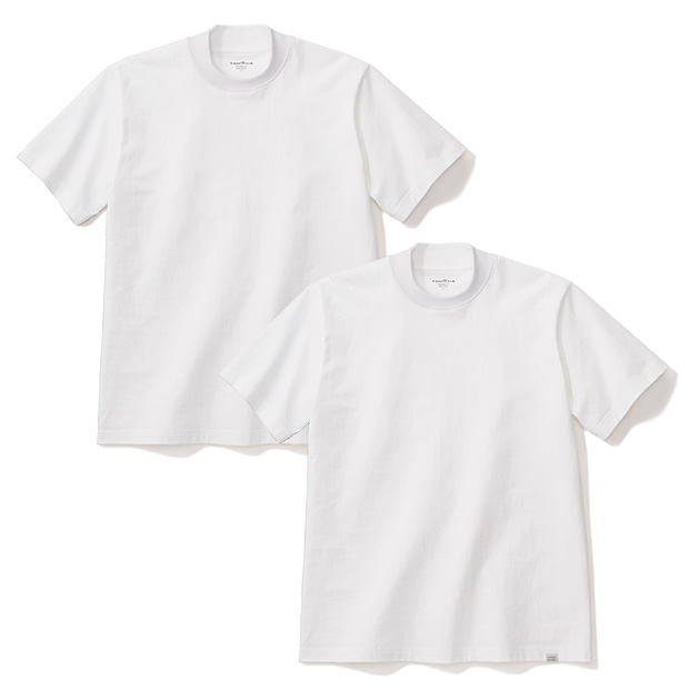 バックハイネックTシャツ／同色2枚組