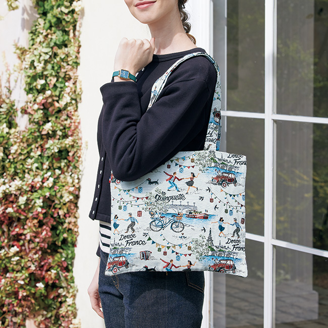 フランス製ジャカード織トートバッグ