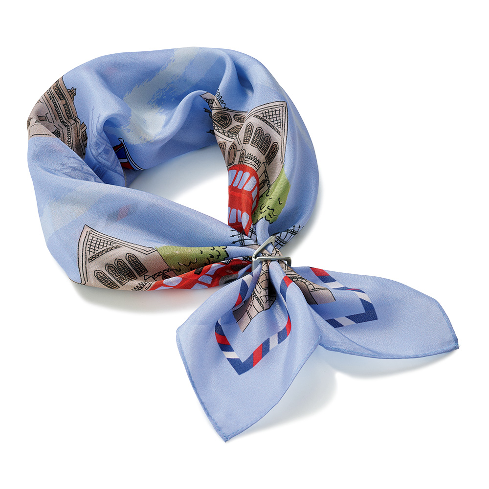 リング付きシルクスカーフ/ロンドンの街並み