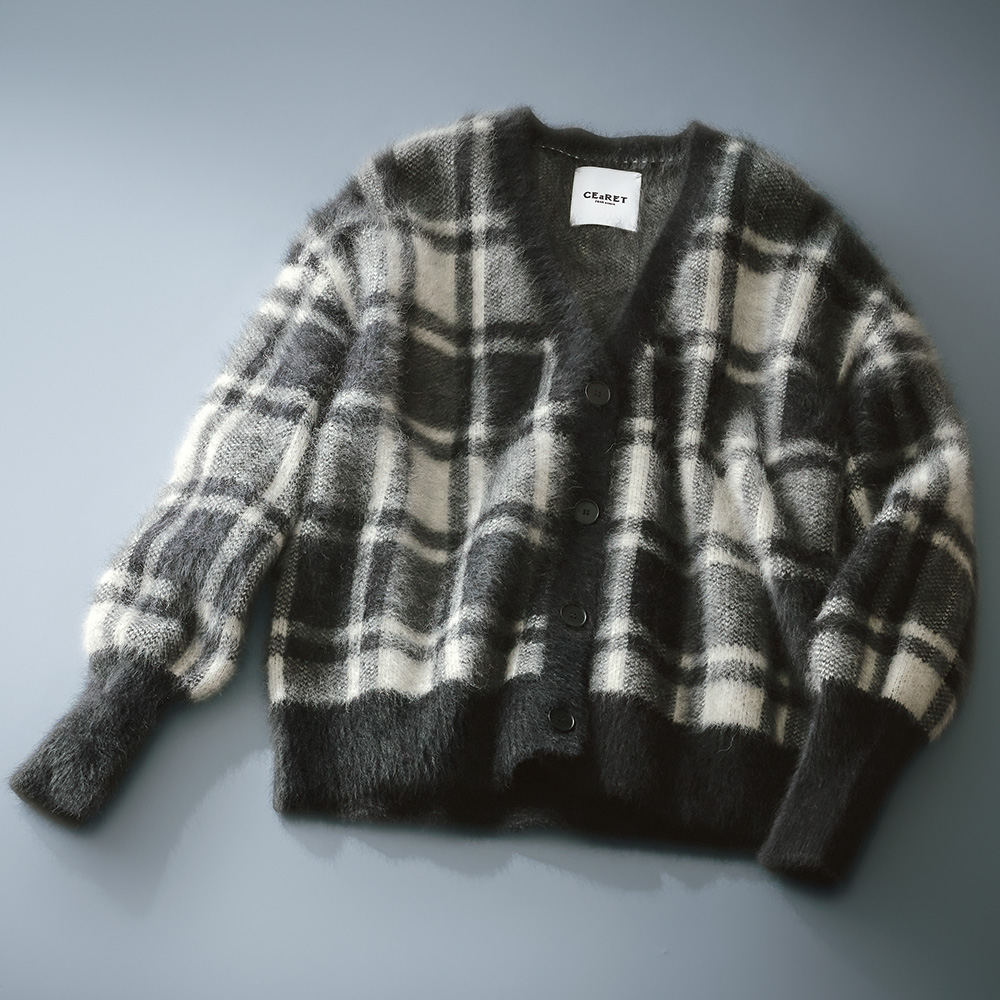 フォックスカシミヤジャカードカーディガン