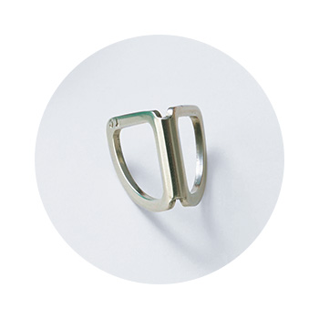 リング付きコットンシルクミニスカーフ／ボタニカル