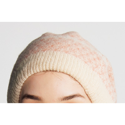 アルパカ混ジャカードニット帽子