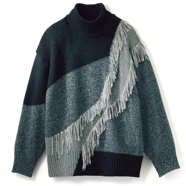 ハイネックデザインプルオーバー