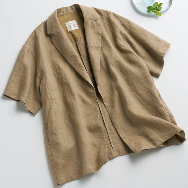リネンハーフスリーブジャケット