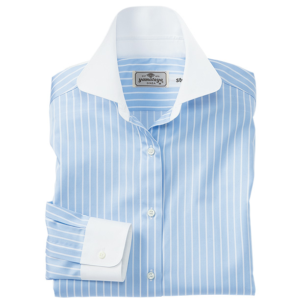 ラウンドカラー･クレリックシャツ