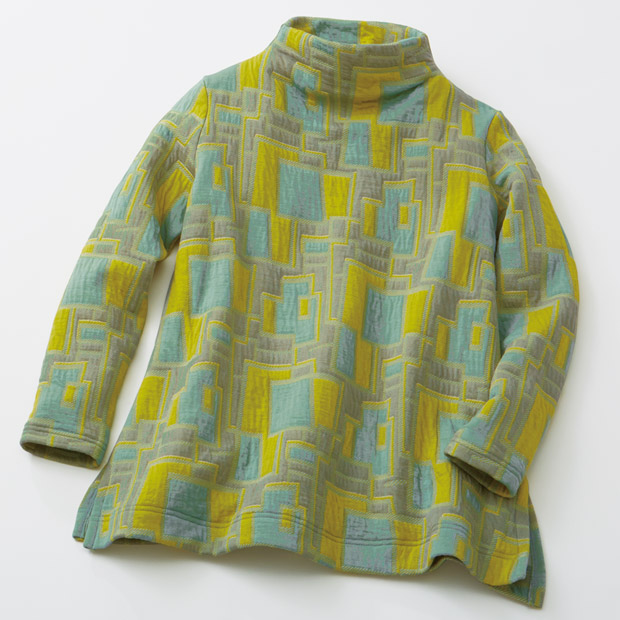 幾何学柄ジャカードプルオーバー