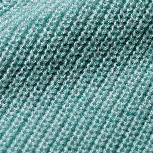 綿カシミヤ畦編みボタンフロントセーター