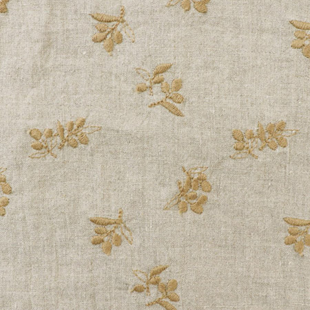 オリーブ刺しゅうリネンイージーパンツ