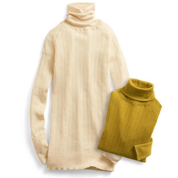 ランダムリブニットタートルプルオーバー／2色セット