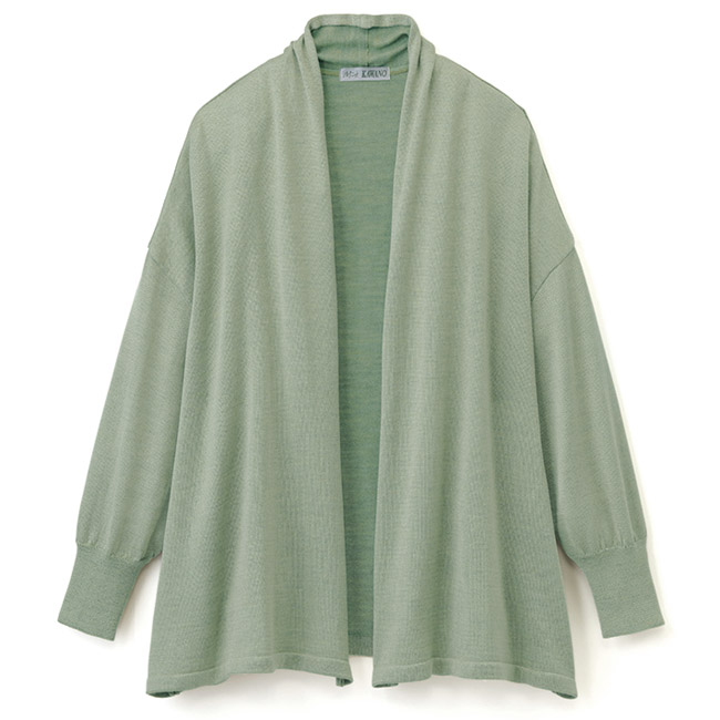 ウールシルクの洗える着流しカーディガン