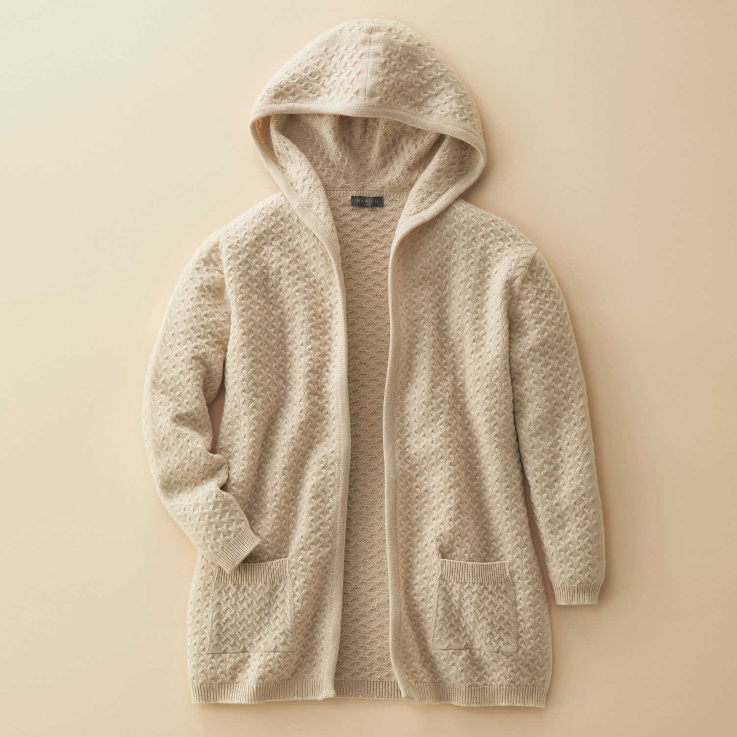 ホイコ スコットランド カシミヤフーデッドカーディガン | ライト  