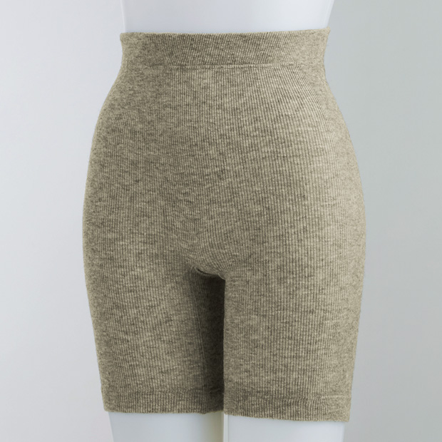 ヤク混テレコ三分丈ボトム／2枚セット