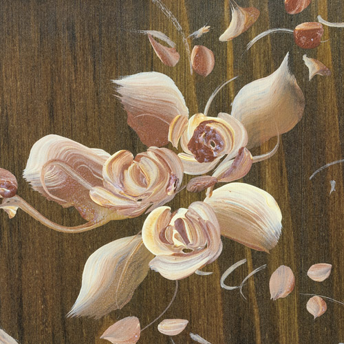 手描き絵付・霧島無垢桧玄関台