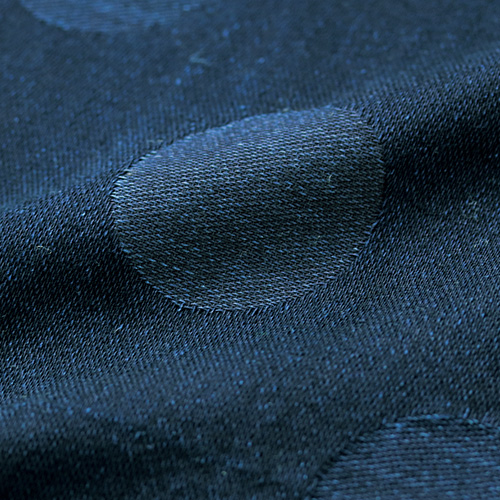 インディゴ水玉ワイドブラウス