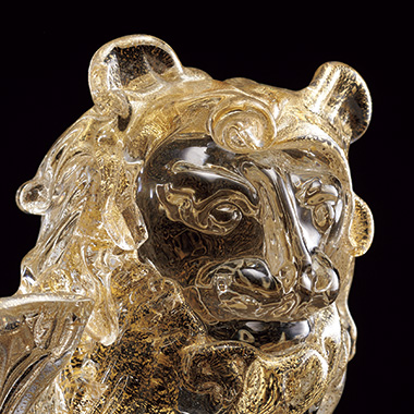 ムラーノガラスの金獅子