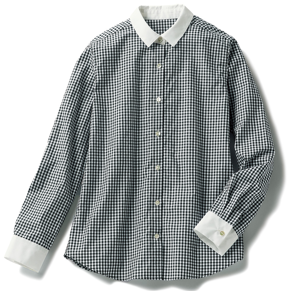ギンガムチェック･クレリックシャツ