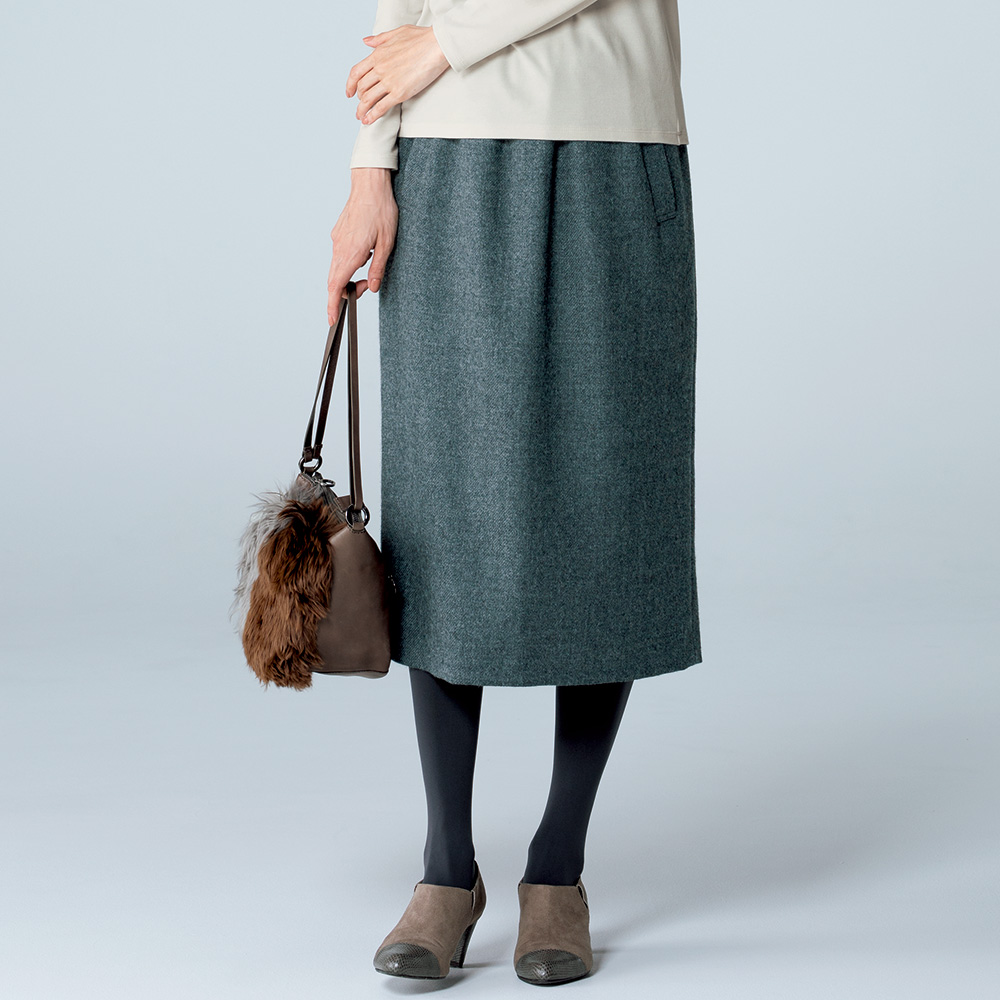 エプリュ ウエストゴム ウールスカート ライトアップオンラインストア