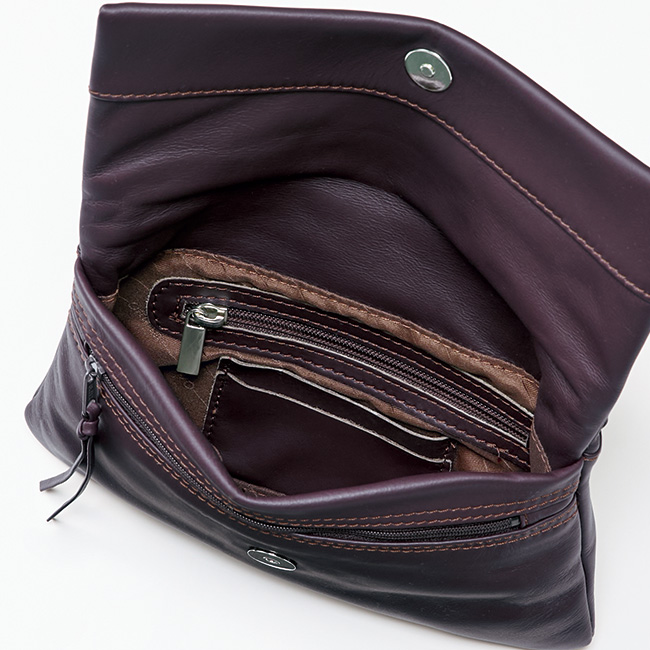 柔らかカーフレザーお財布ショルダーバッグ